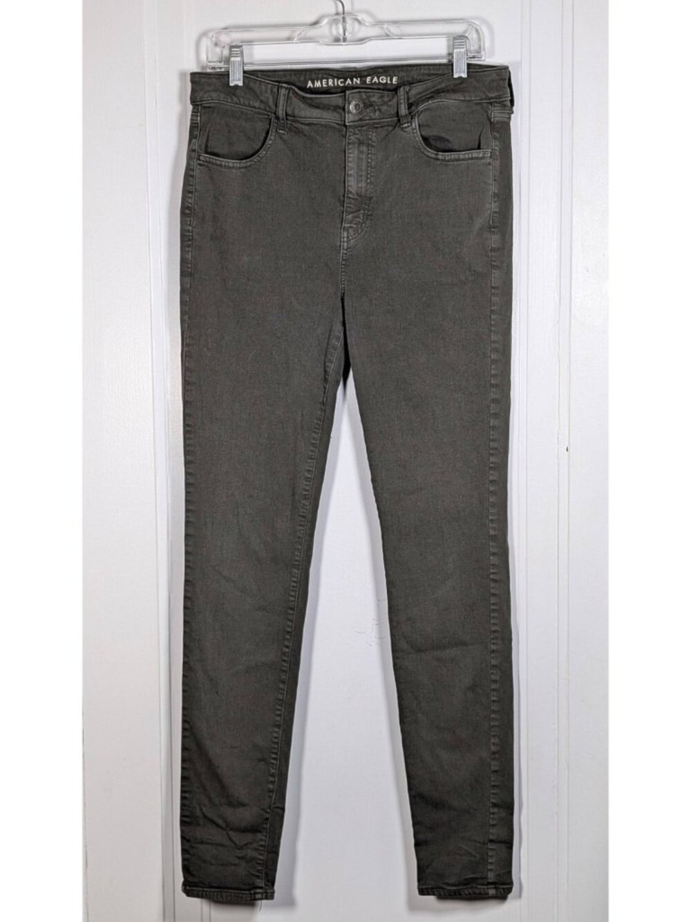 American Eagle Women's Size 14 X-Long Next Level Stretch Green Hi-Rise Jeggings